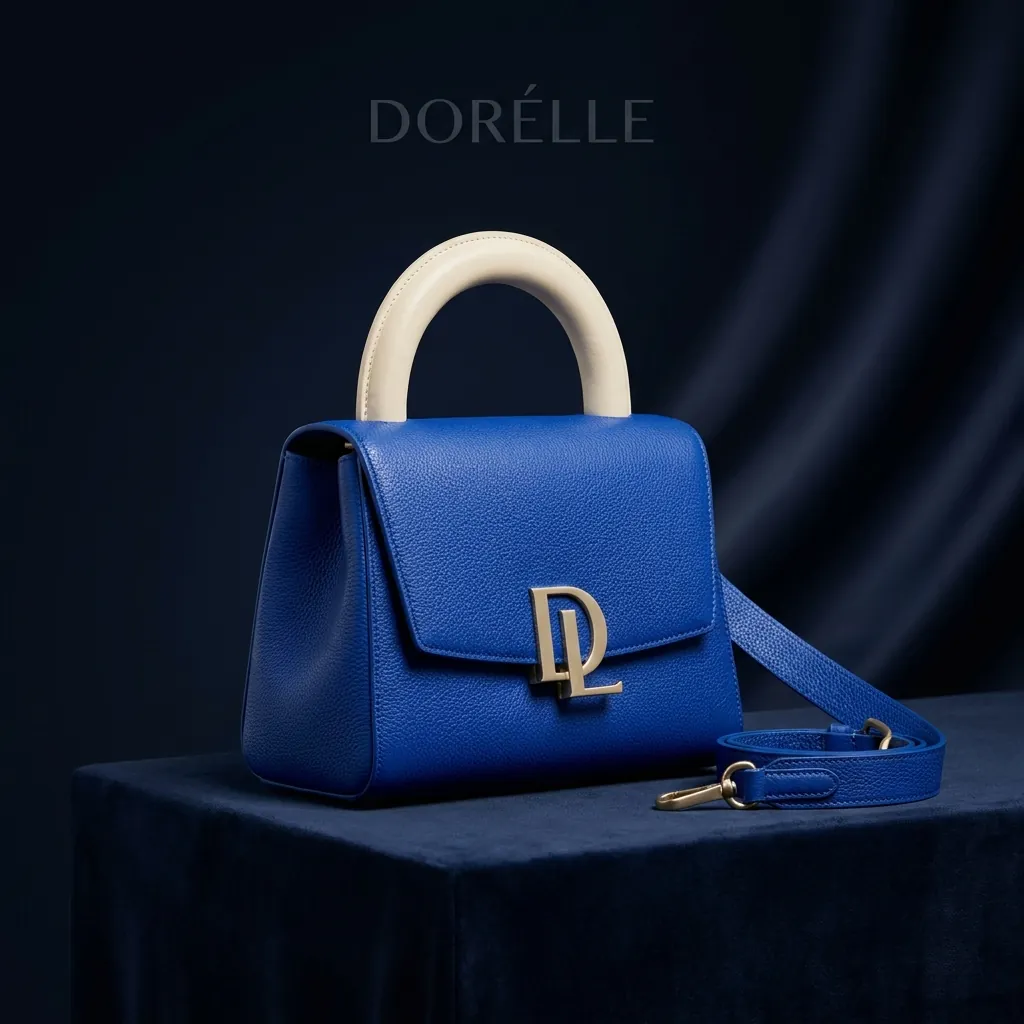 Cobalt Rivière bag in cobalt blue leather with ivory handle