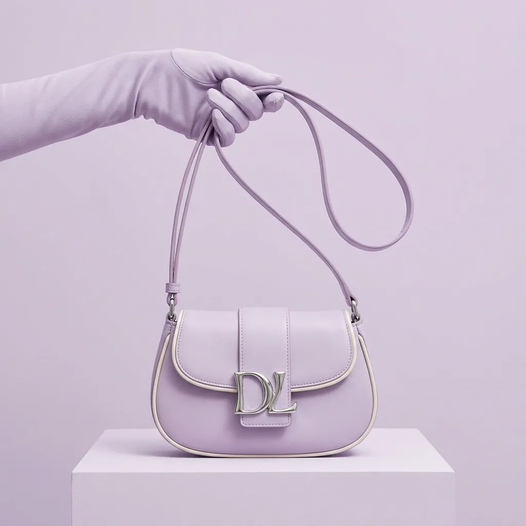 Lavande Saddle shoulder bag in lavender leather