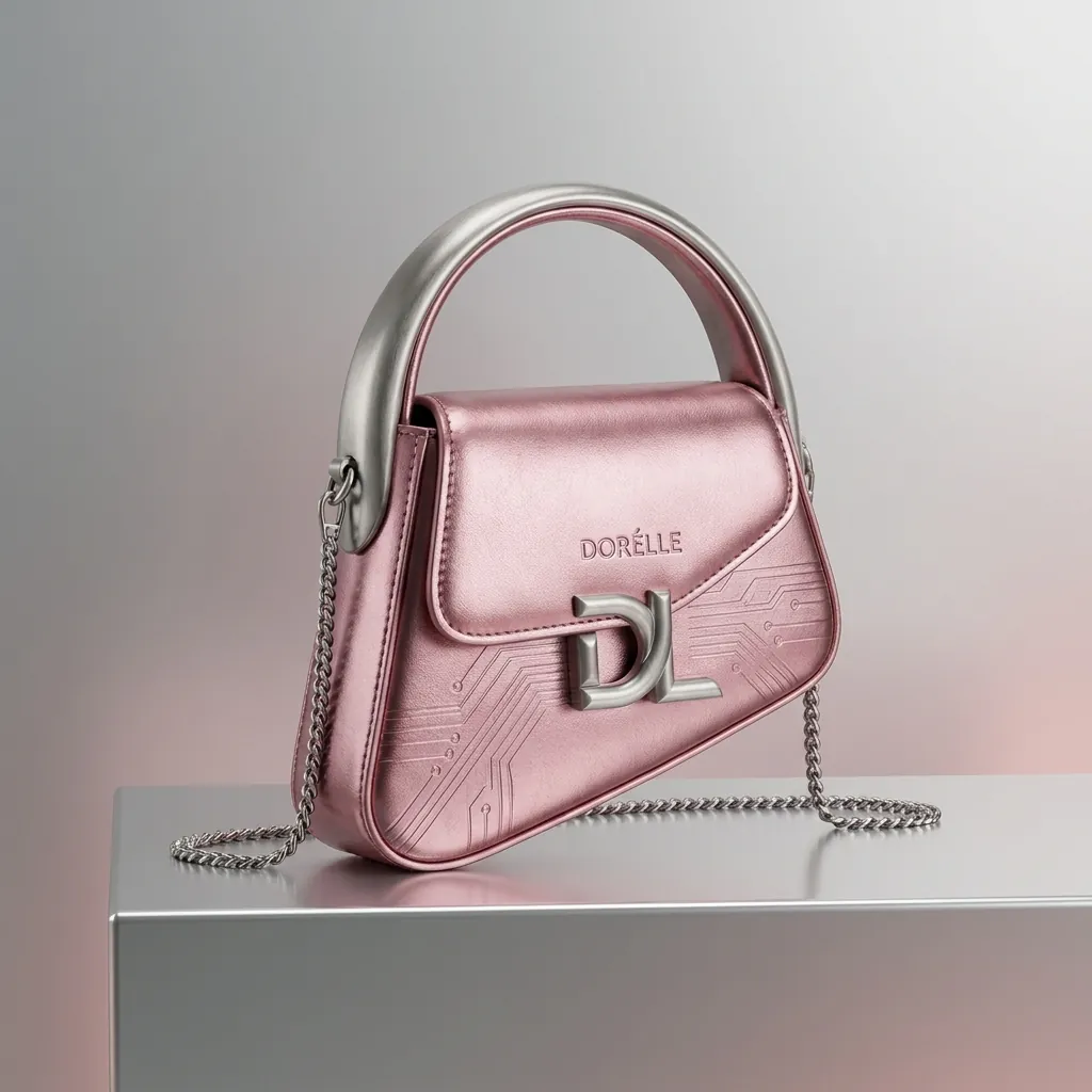 Métallique Mini bag in metallic pink with silver hardware